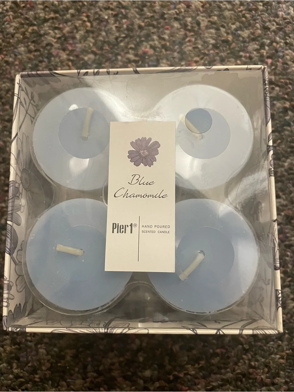Pier 1 Blue Chamomile Scented Votive Candles - Set of 4